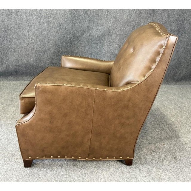 2020s New Showroom Sample Alden Parks Modern Leather Club Chair For Sale - Image 5 of 10