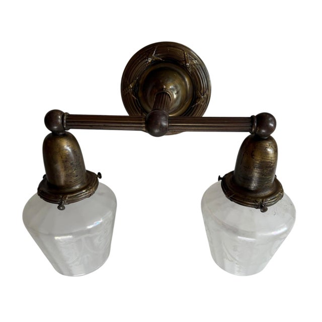 Antique Double Wall Sconce Completely Restored Original Patina For Sale - Image 4 of 8