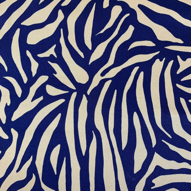 Modern Designer Vicki Payne Free Spirit Navy Blue & Taupe Brown Zebra Animal Print Pillow Covers- 3 Pieces For Sale - Image 3 of 5