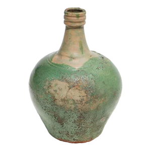 19th Century Antique Rustic Portuguese Earthenware Bottle Vase