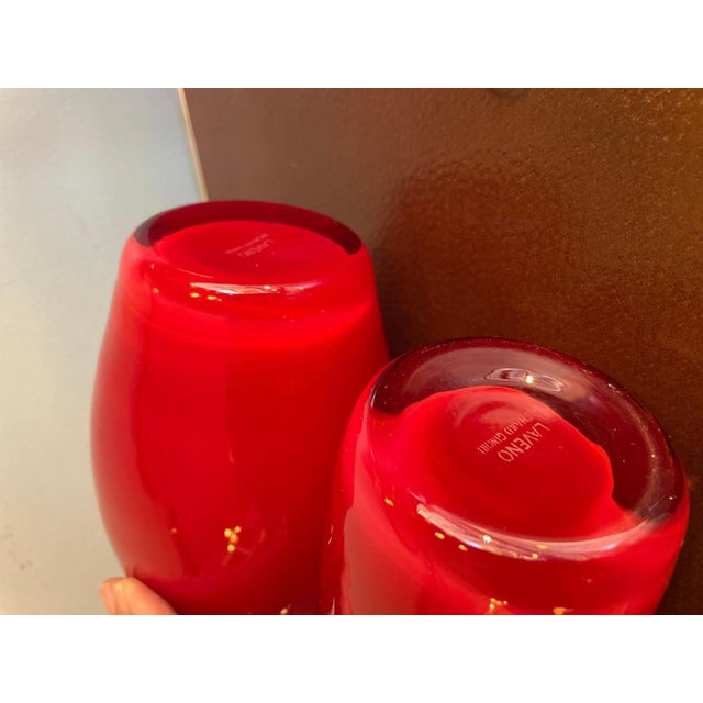 Red Murano Glass Vases by Lavento for Richard Ginori, 1960, Set of 2 For Sale - Image 13 of 14