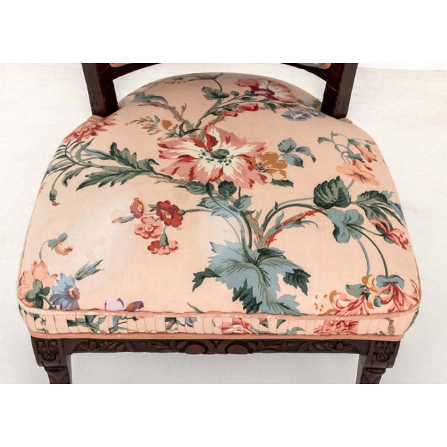 Traditional Renaissance Revival Floral Upholstered Low Chair For Sale - Image 3 of 7