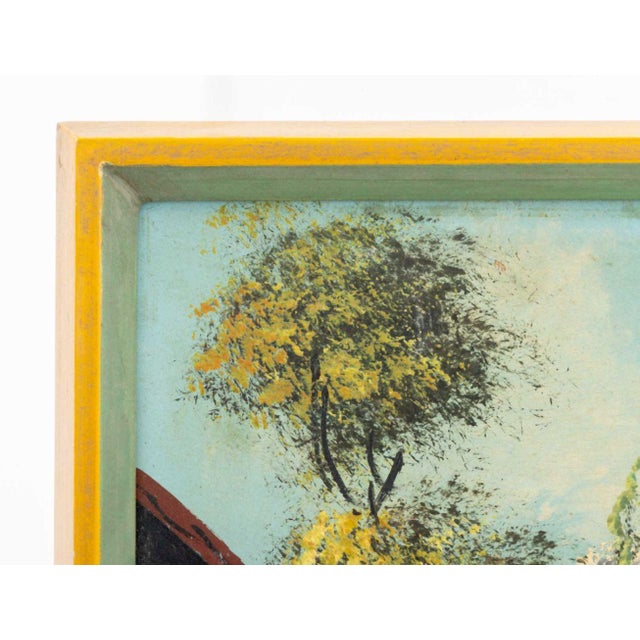 Green Illegibly Signed Rocky Mountain Landscape Oil For Sale - Image 8 of 9