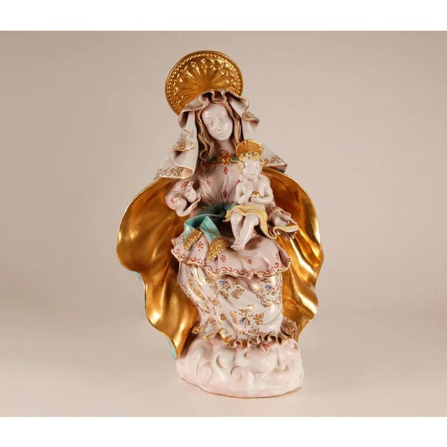 1960s Mid-Century Italian Madonna & Child Sculpture by Eugenio Pattarino, 1960s For Sale - Image 5 of 11