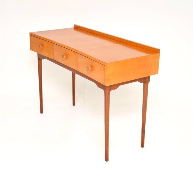 Vintage Console Table in Satinwood, 1950s For Sale - Image 4 of 10