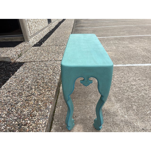 Teal 1980s Pair of Post-Modern Console Tables For Sale - Image 8 of 13