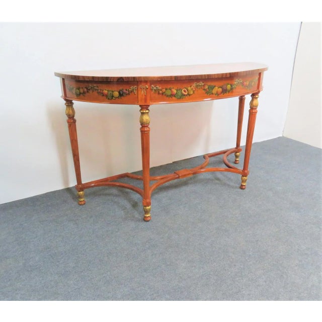 Adams Style Mahogany Paint Decorated Console Table For Sale - Image 4 of 10