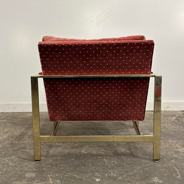Mid 20th Century Milo Baughman for Thayer Coggin 951 Flat Bar Lounge Chair Brass For Sale - Image 5 of 12