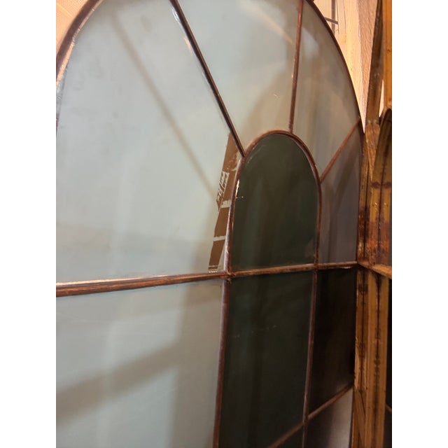 Late 19th Century French Architectural Salvage Iron Window Frame Mirror, Circa 1890 For Sale - Image 5 of 5
