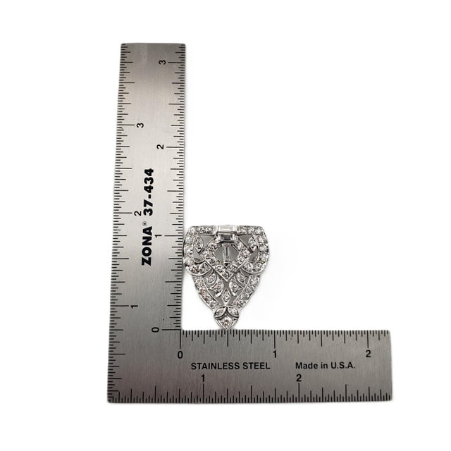 Mid 20th Century Platinum/Palladium Diamond Shield Brooch/Pendant For Sale In New York - Image 6 of 6