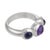 Tiffany and Co. 1980s Tiffany & Co. French Amethyst 18k White Gold Three Stone Ring, Size 6.5 For Sale - Image 4 of 7