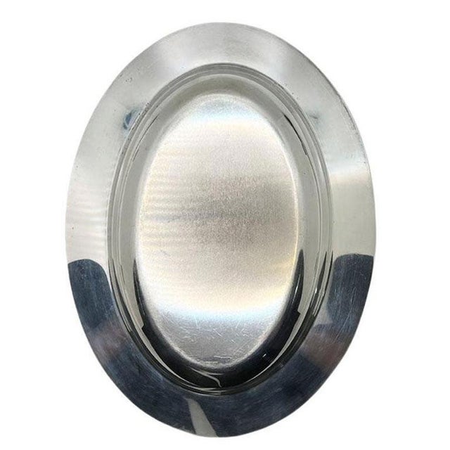 English Early 20th Century Oval Silver Plated Platter in Carolina Rose by Forbes Silver Company For Sale - Image 3 of 4