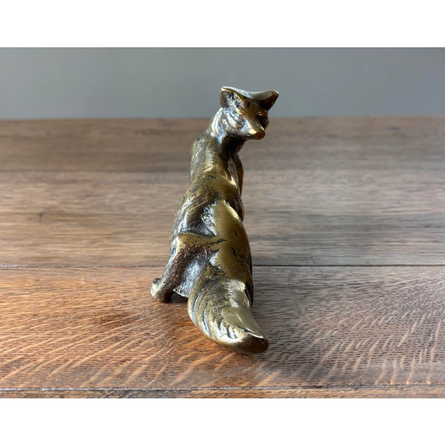 English Antique English Brass Fox For Sale - Image 3 of 6