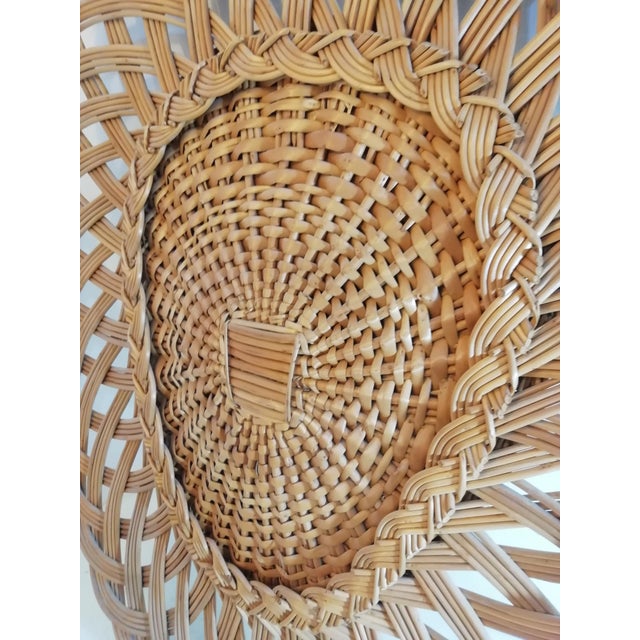 Vintage Woven Wicker Mirror, Italy, 1960s For Sale - Image 4 of 10
