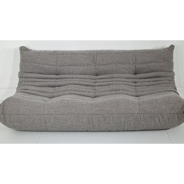 Togo 3-Seater Sofa in Grey Bouclé from Ligne Roset For Sale - Image 6 of 7