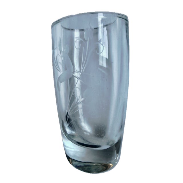 Art Deco Vintage Art Deco Leaping Gazelle Crystal Vase For Sale - Image 3 of 8