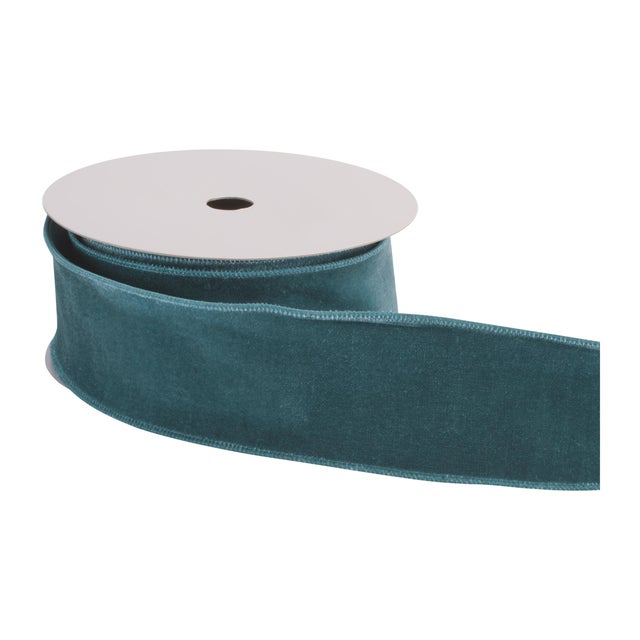Create rich, luxurious accents with this solid velvet wired ribbon, designed to bring softness and depth to your holiday...