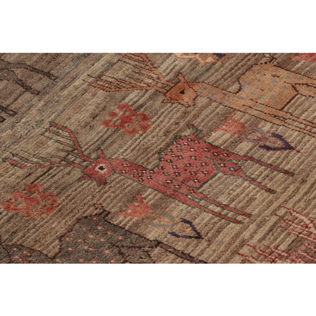 1950s Vintage Persian Gabbeh Rug, Polychromatic Animal Pictorials - Rug & Kilim For Sale - Image 5 of 10