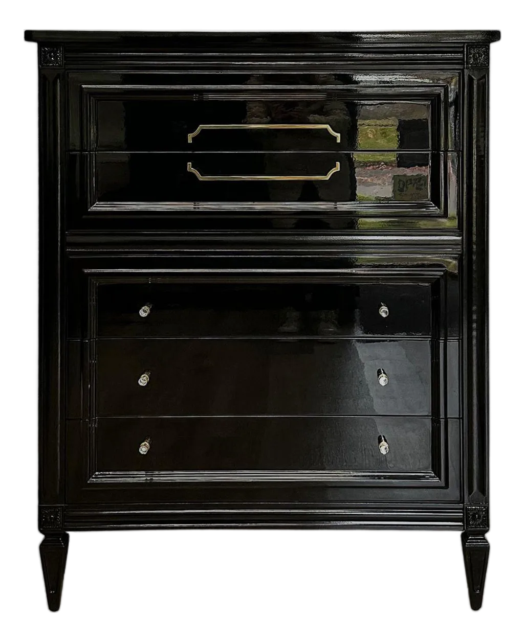 Thomasville 1960s Black Lacquer Highboy Dresser | Chairish