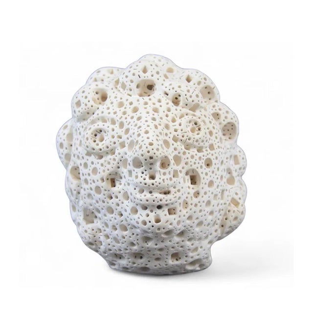 Postmodern Alexander Ney, White Terracotta Modernist Abstract Sculpture Head Russian Artist Alexander Ney For Sale - Image 3 of 10