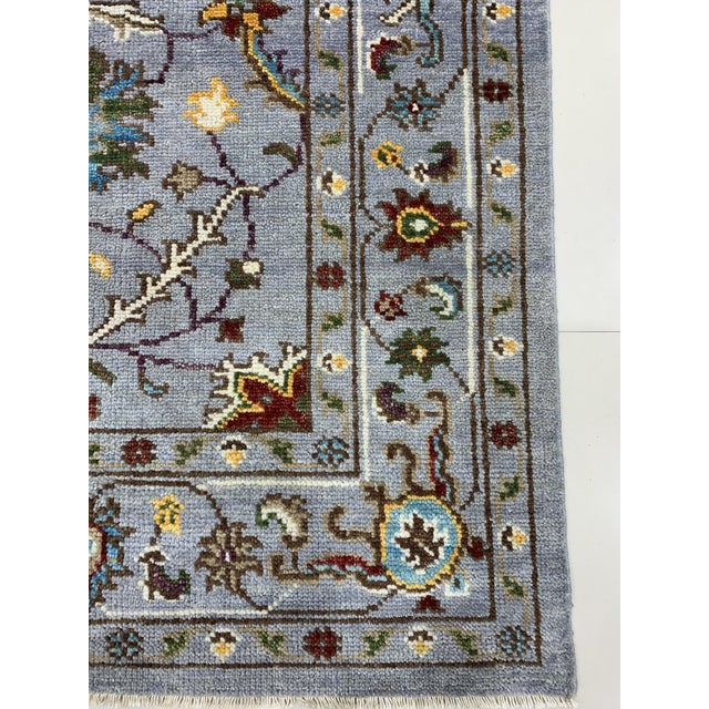 2020s 6x9 Dahlia Oriental Gray Floral Traditional Hand Knotted Wool Carpet Rug For Sale - Image 5 of 5