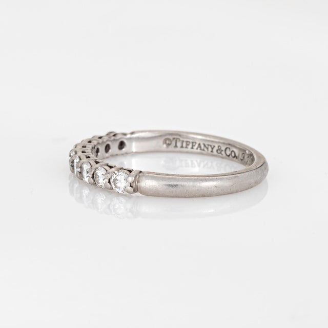 Tiffany and Co. C2012 Tiffany & Co Forever Diamond Ring Sz 4.5 Band Platinum Fine Signed Jewelry For Sale - Image 4 of 8