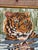 Wood Vintage Boho Safari Tiger Needlepoint Wall Art in Bamboo Trim Frame For Sale - Image 7 of 12