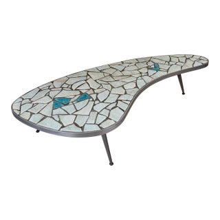 Mid Century Modern Mosaic Tile Kidney Bean Coffee Table For Sale