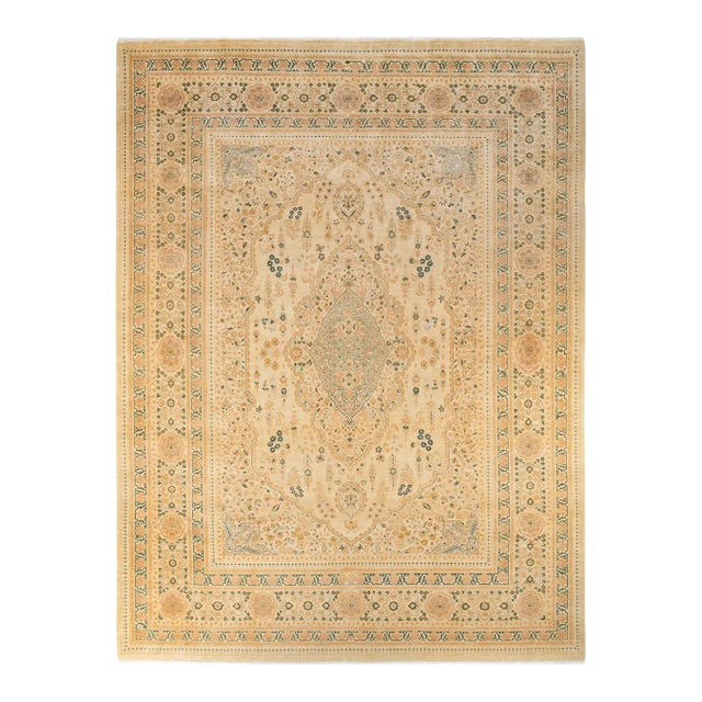 Mogul, One-of-a-Kind Hand-Knotted Area Rug in Ivory, 9' 1" x 12' 1" For Sale