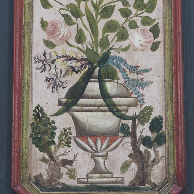 Folk Art Painted Rustic Farmhouse Bridal Cabinet For Sale - Image 9 of 14