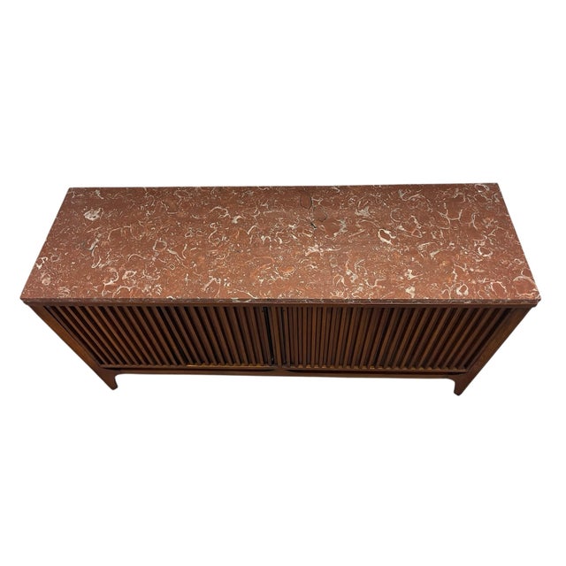 This cabinet is finished on all four sides and appears to be the iconic Broyhill Brasilia room divider. The hutch portion...