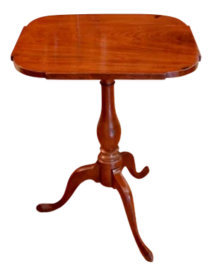 American Federal Mahogany Tilt Top Candlestand Table, New England