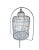 Antique White Wicker Birdcage on Metal Stand Sunroom Garden Decor For Sale - Image 4 of 12
