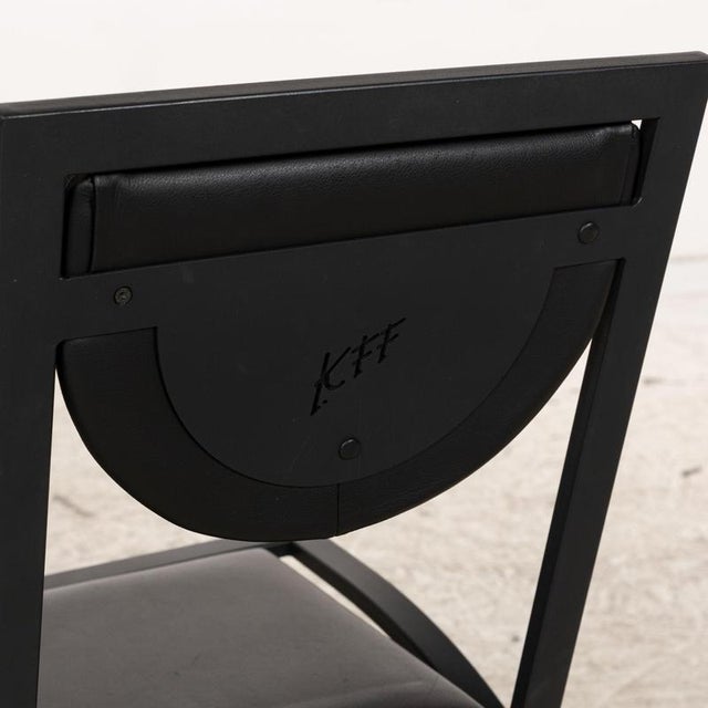 Animal Skin Sinus Chairs in Black Leather from KFF, Set of 4 For Sale - Image 7 of 13