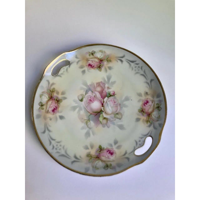 Ceramic Circa 1910's Erdmann Schlegelmilch "Rose" Handled Serving Plate For Sale - Image 7 of 14