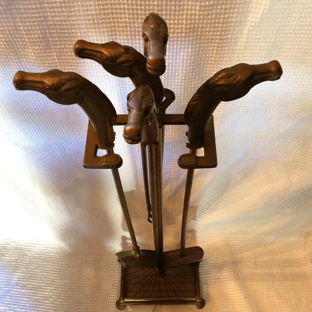 Vintage Brass Horse Head Fireplace Tools Set of 5 Chairish
