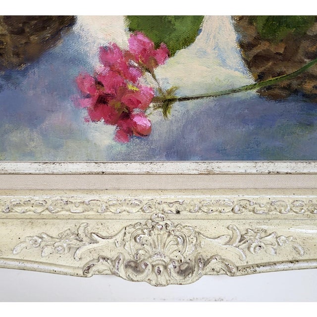 Vintage American 20th C Framed Oil Painting Martha's Vineyard Flowers Still Life For Sale - Image 10 of 15