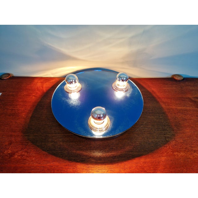 Space Age Wall or Ceiling Light in Blue Mirrored Glass, 1970s For Sale - Image 11 of 14