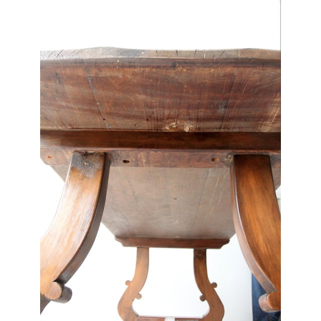 Antique Spanish Revival Trestle Table For Sale - Image 14 of 18