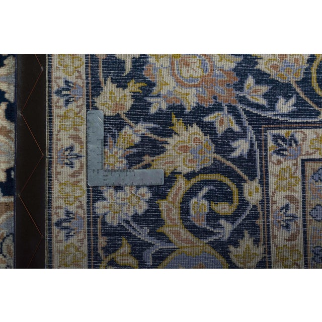 Kashan Oriental Rug in Blue & Cream For Sale - Image 12 of 13