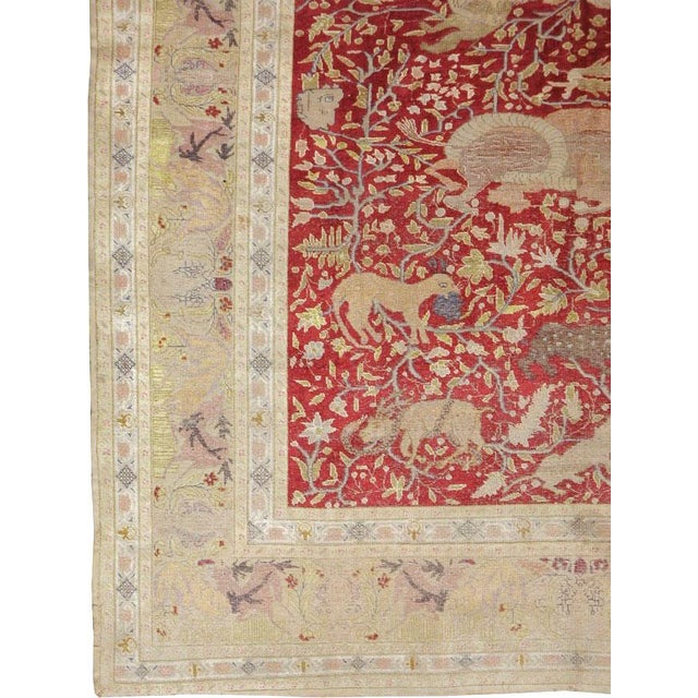 Rustic Galerie Shabab Collection Early 20th Century Turkish Kayseri Pictorial Rug For Sale - Image 3 of 10