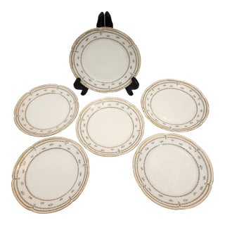 1930s Set of 6 Gda Limoges Dessert Plates From France For Sale