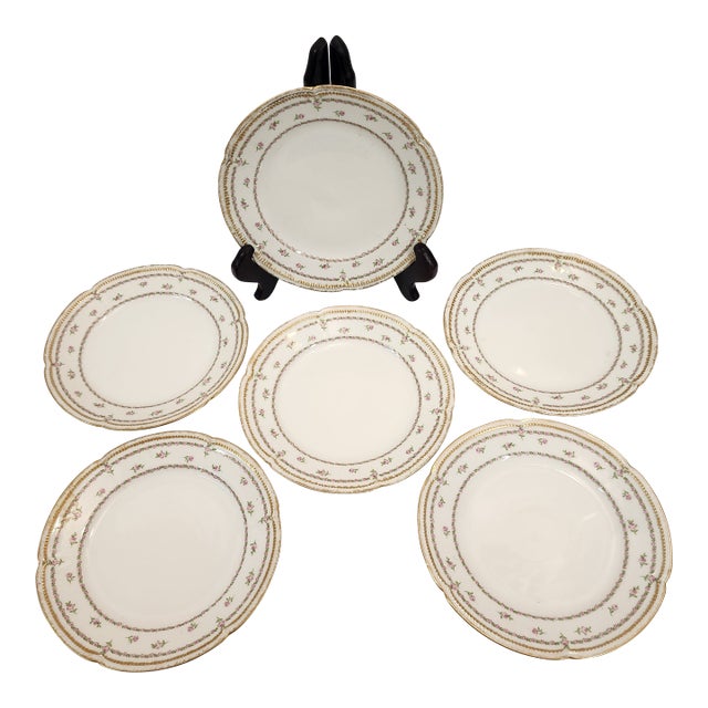 1930s Set of 6 Gda Limoges Dessert Plates From France For Sale