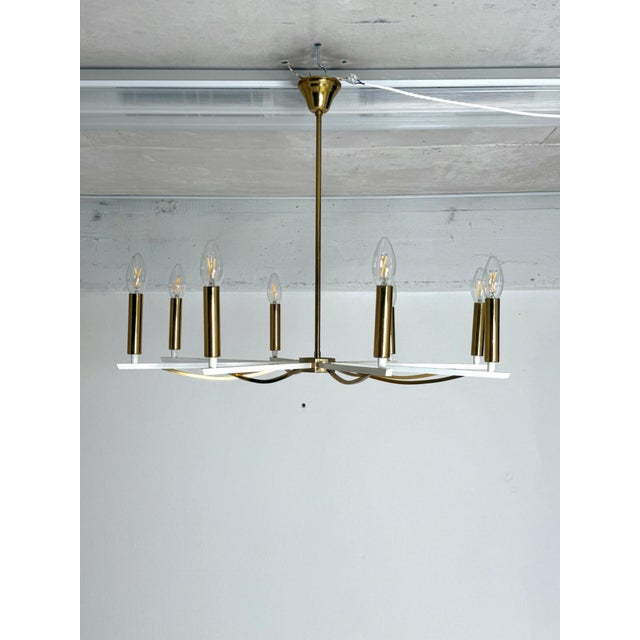 Vintage Brass Chandelier, 1960s For Sale - Image 3 of 9