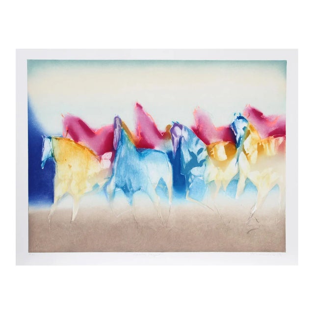 Spring Pageant, Jean Richardson Aquatint Etching, Signed and Numbered in Pencil For Sale