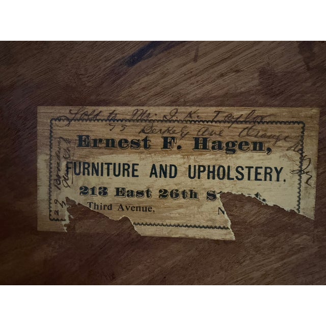 New York Classical Revival Carved Mahogany Double-Pedestal Library Table, Labeled Ernest F. Hagen, Circa 1890–1925 For Sale - Image 13 of 13