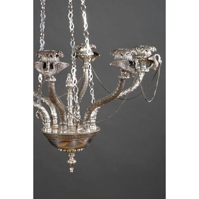 20th Century Empire Silvered Ceiling Candleholder For Sale - Image 10 of 11