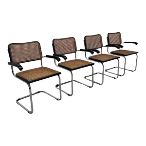Set of 4 Marcel Breuer B64 Design Cesca Chairs by Knoll, 1960