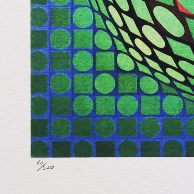 Victor Vasarely, Op Art Composition, Limited Edition Lithograph, 1970s For Sale - Image 7 of 10