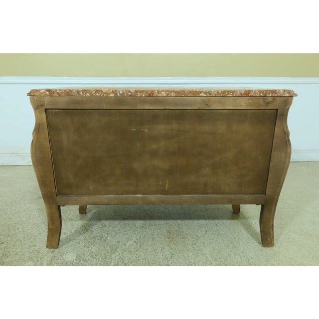 French Louis XV Style Bronze Mounted Marble Top Commode For Sale - Image 11 of 12